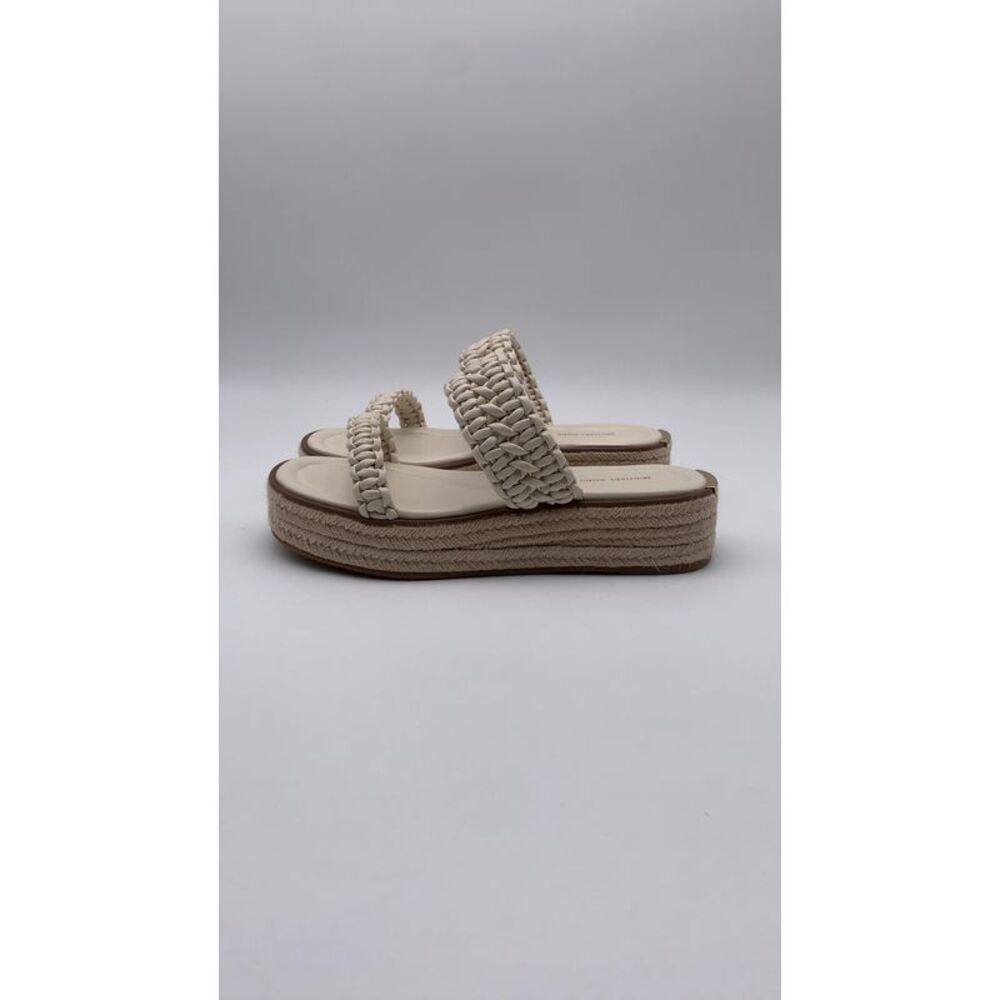 Michael Kors Cream Braided Two-Band Platform Slide Sandals